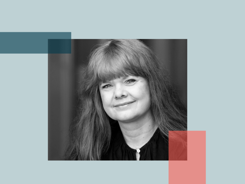 Grafik med portrætfoto af Rachel Röst