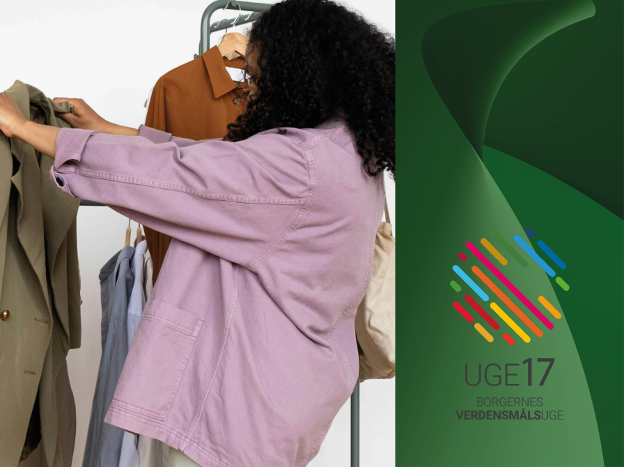 To kvinder bytter tøj samt uge 17-logo